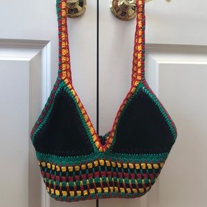rasta knit crop top